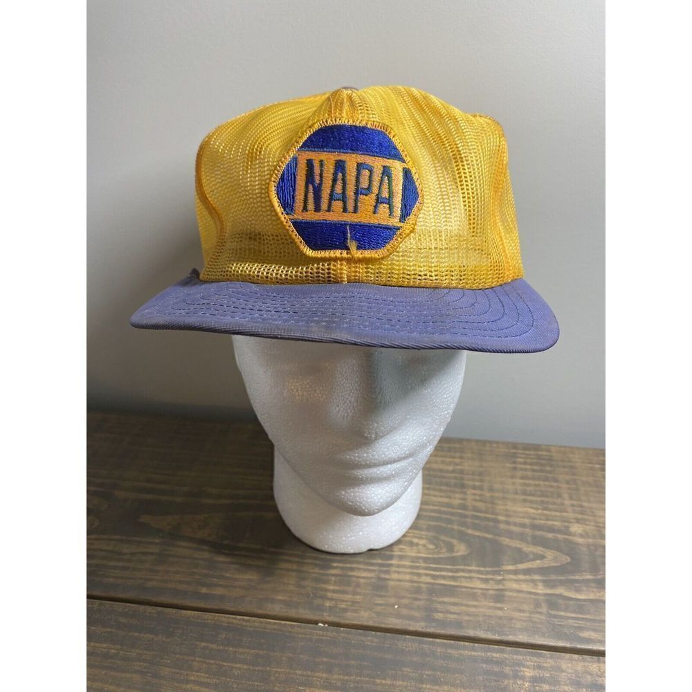 Napa Auto Parts Louisville KY VintageHat Cap Yellow Mesh Snapback VIntage RARE